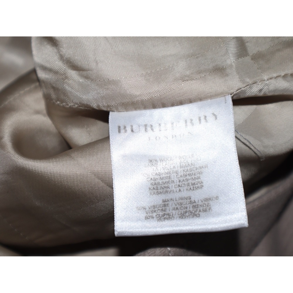 Burberry Peacoat Women 6 Beige Crop Waist Length Wool Cashmere 3/4 Sleeve *FLAWS - Picture 10 of 12